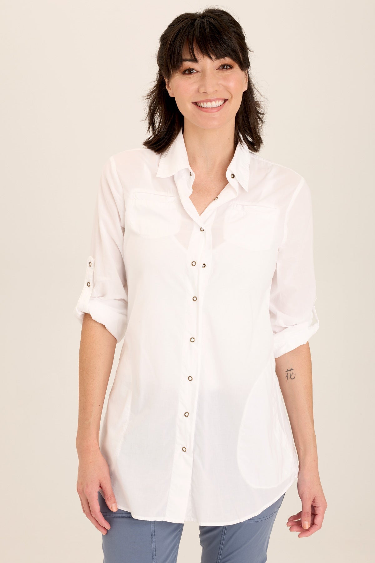 Wearables Reporter Soft Voile Button-Down Blouse 
