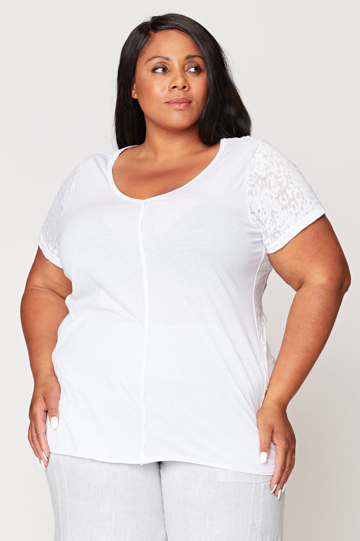 XCVI Plus Junia Burnout V-Neck