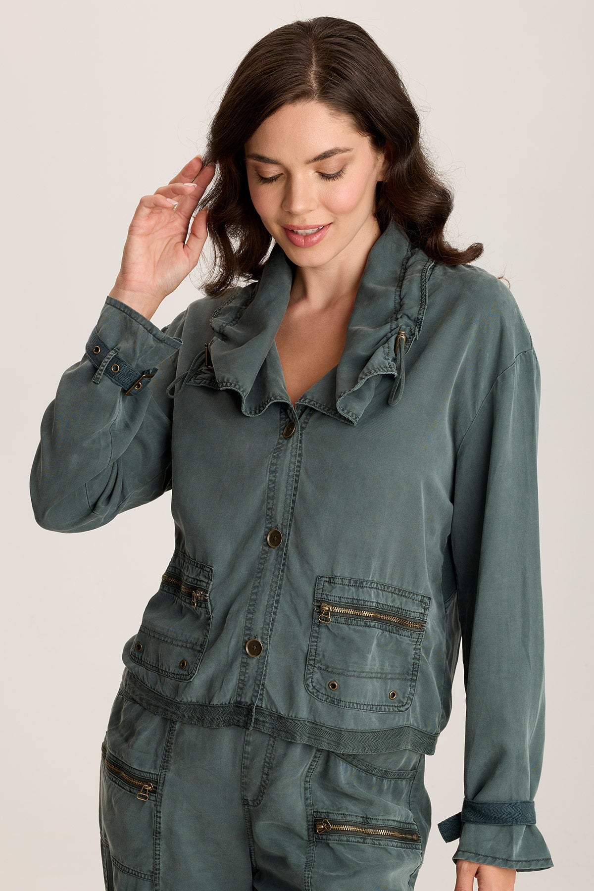 XCVI Oziel Twill Relaxed Utility Jacket 