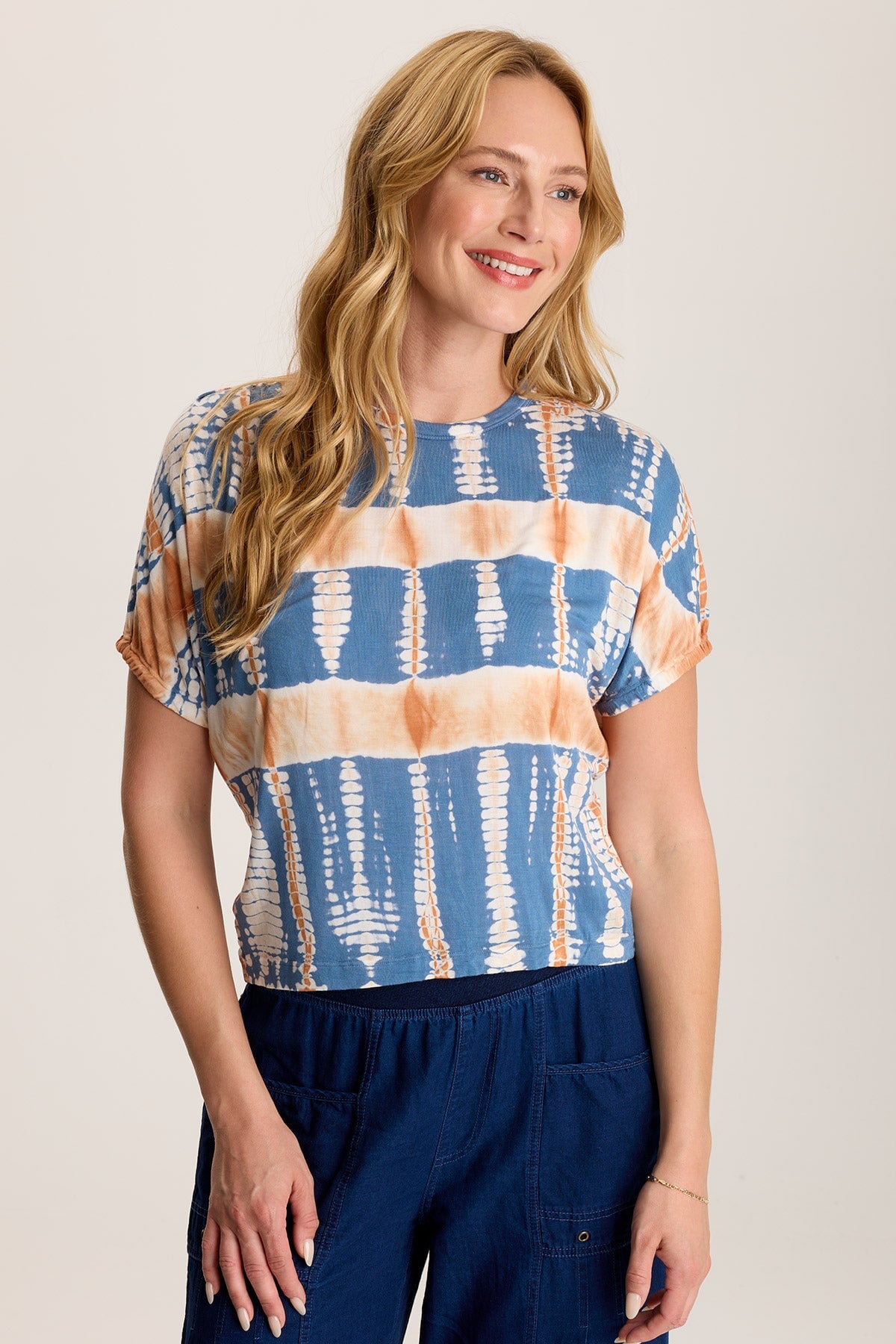 XCVI Valensi Soft Jersey Banded Sleeve Tee 