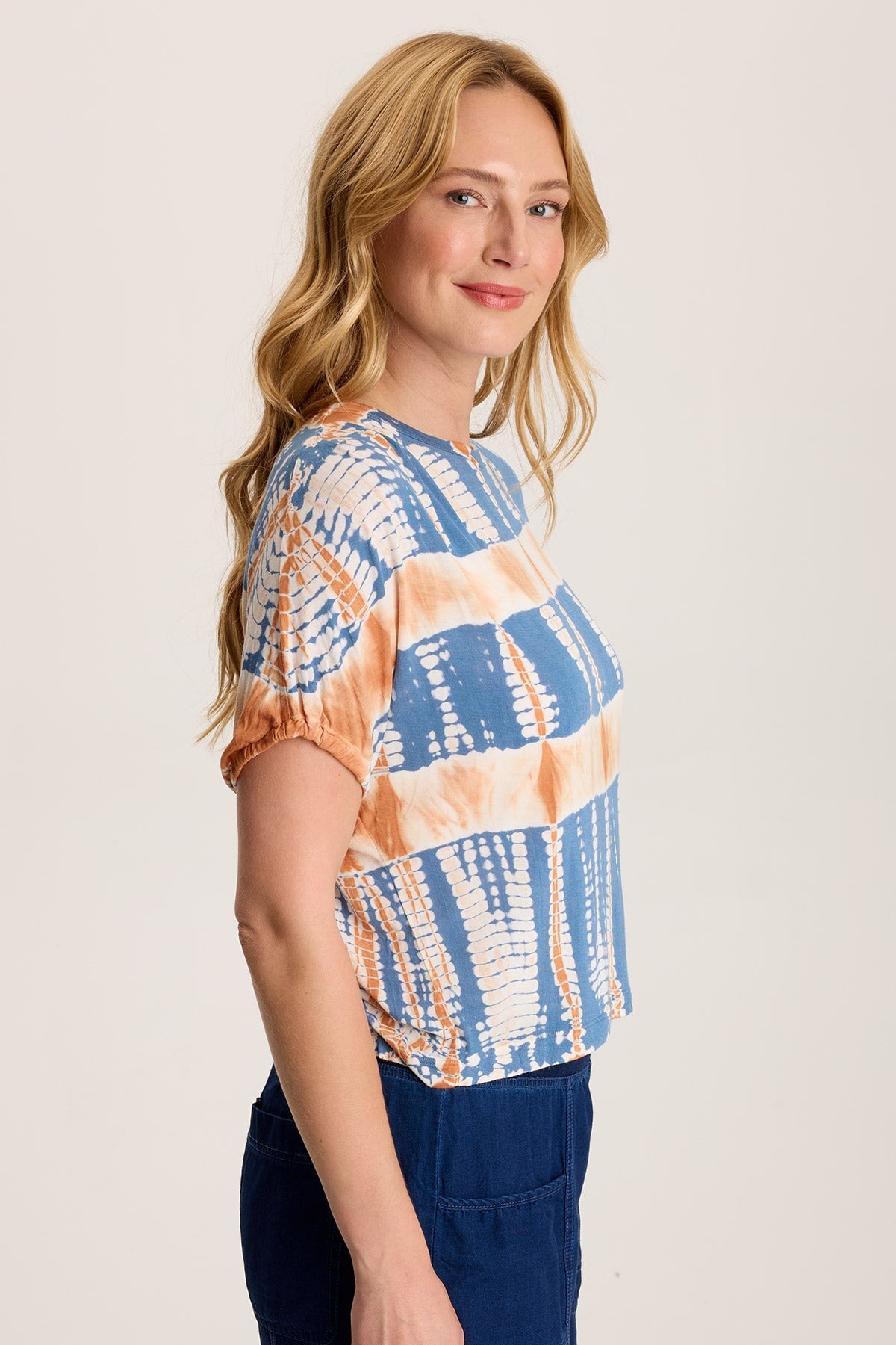 XCVI Valensi Soft Jersey Banded Sleeve Tee 