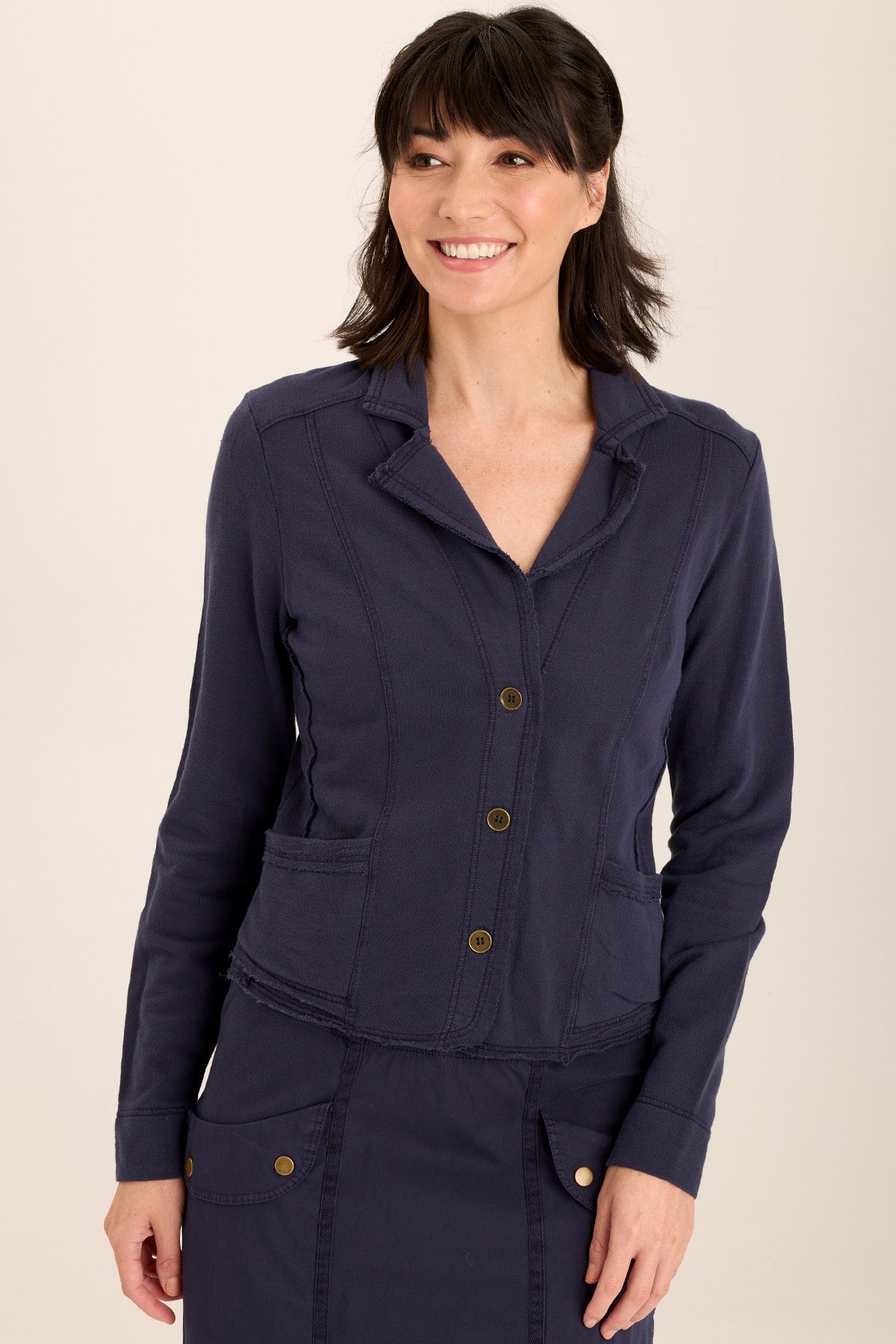 Wearables Damia Terry Three-Button Casual Blazer