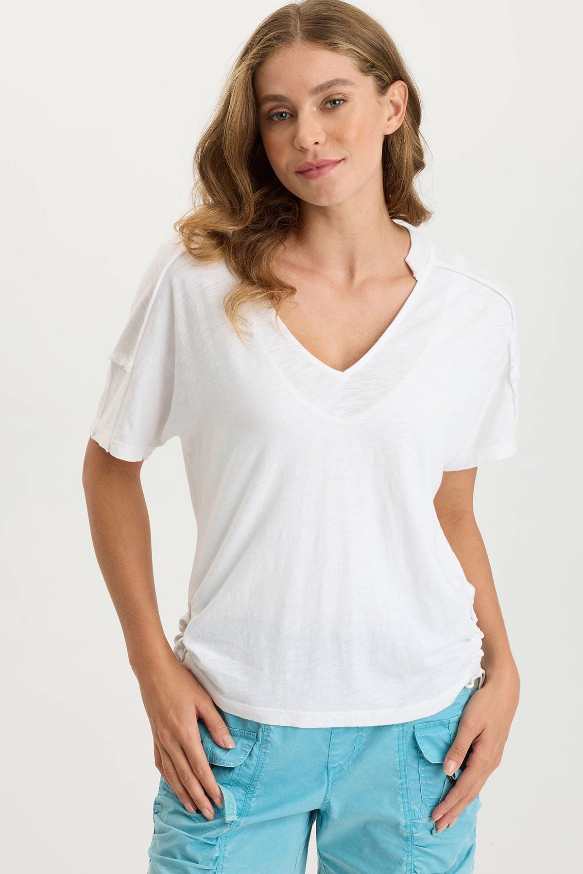 XCVI Siwa Jersey Split-Collar V-Neck Tank 