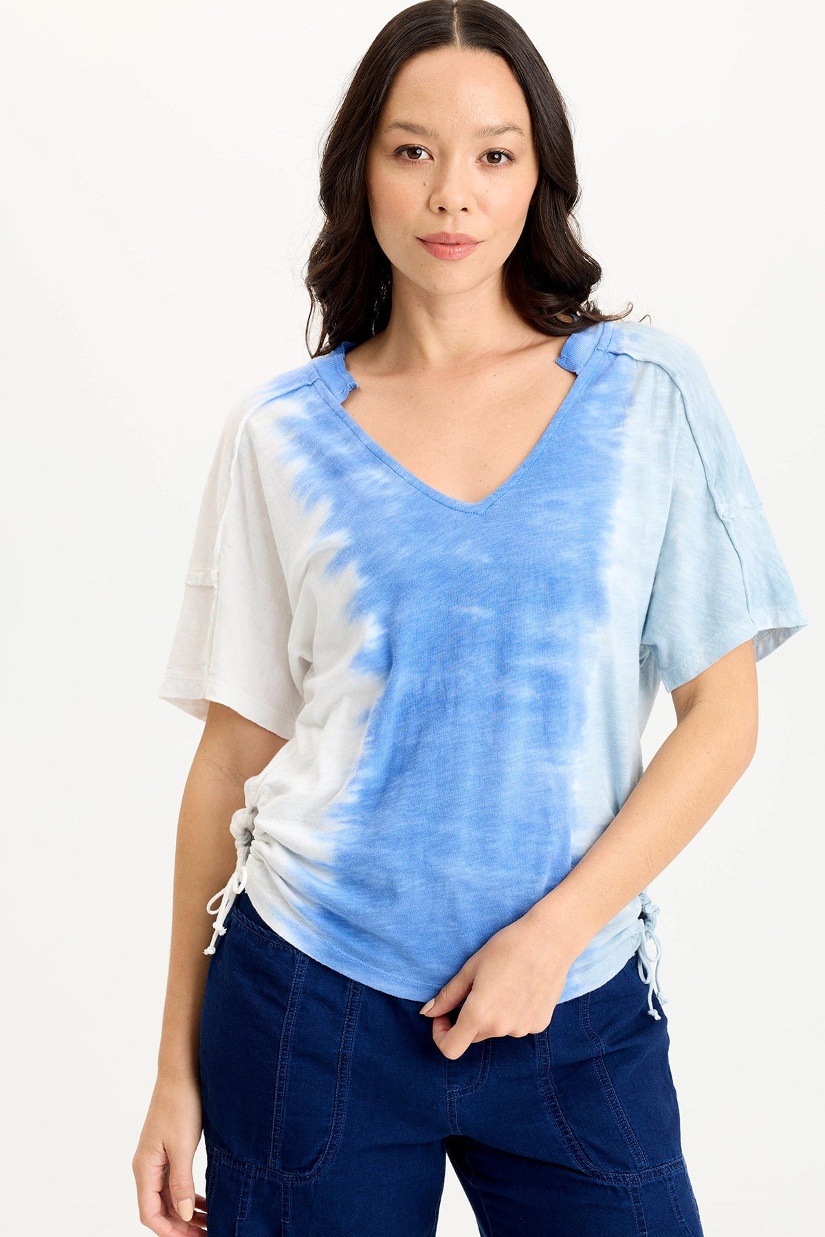 XCVI Siwa Jersey Split-Collar V-Neck Tank 