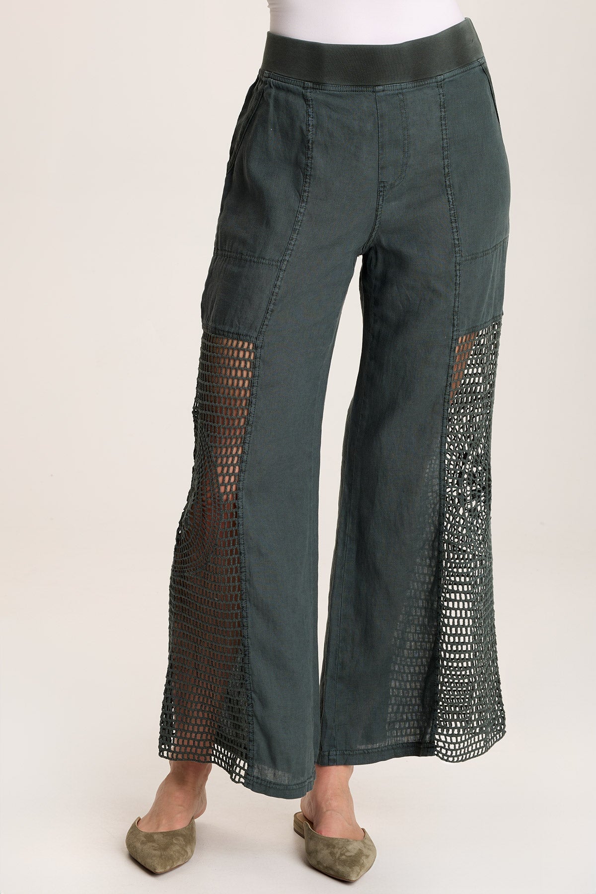 XCVI Tangent Linen/Crochet Wide Leg Pant 