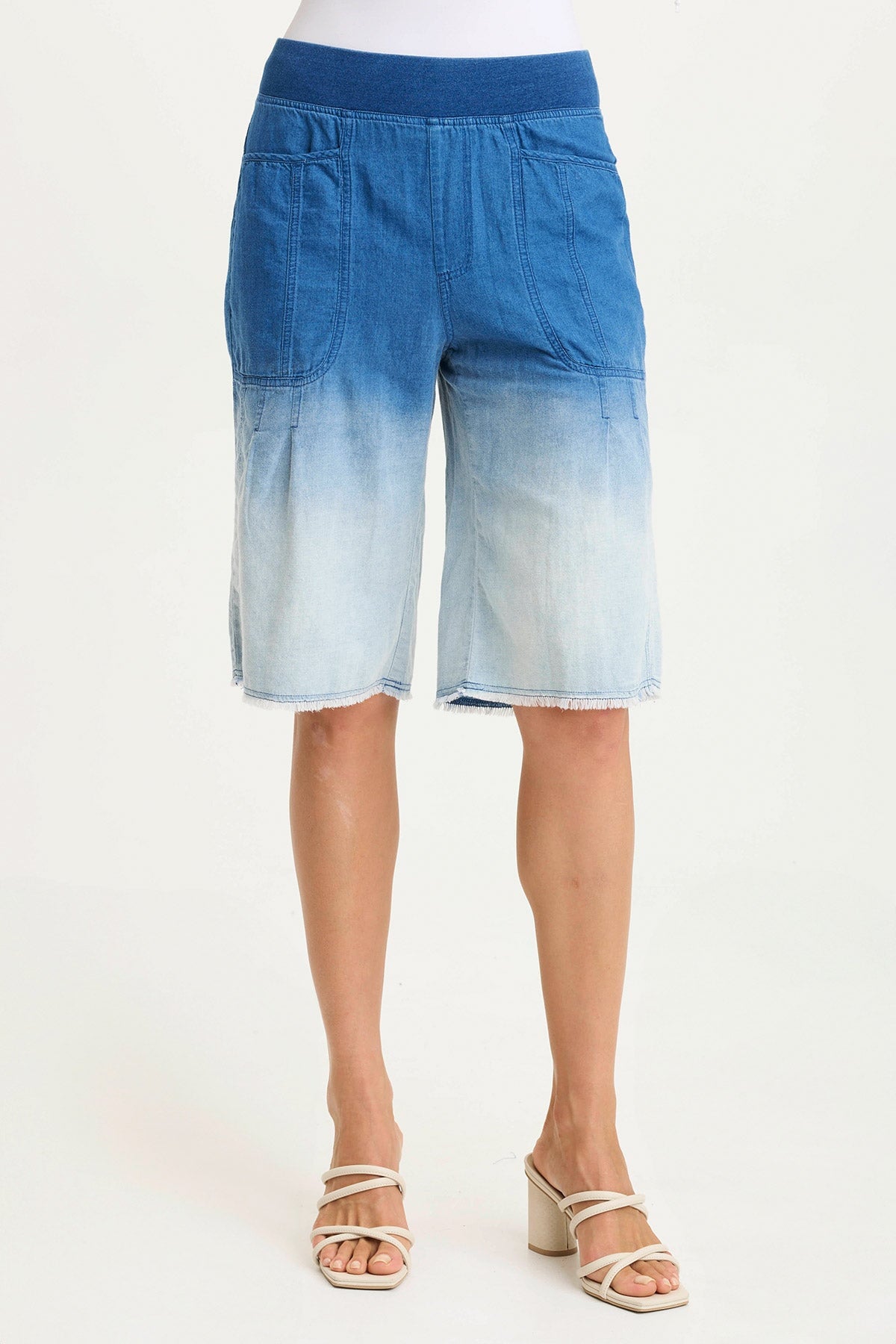 XCVI Themia Indigo Twill Pull-On Bermuda Short 