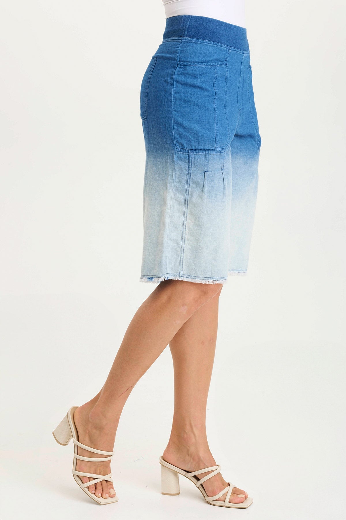 XCVI Themia Indigo Twill Pull-On Bermuda Short 