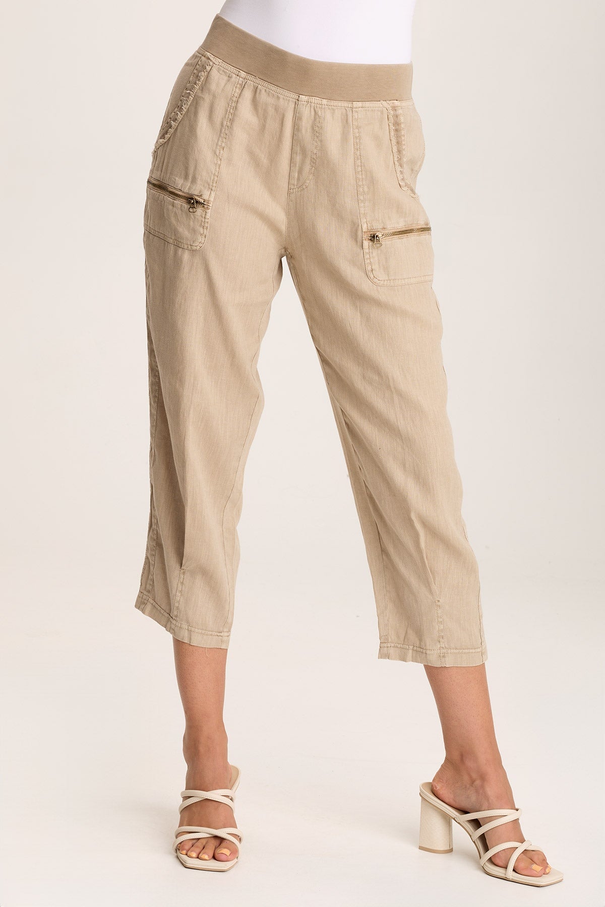 XCVI Camden Linen Tapered Crop Pant 