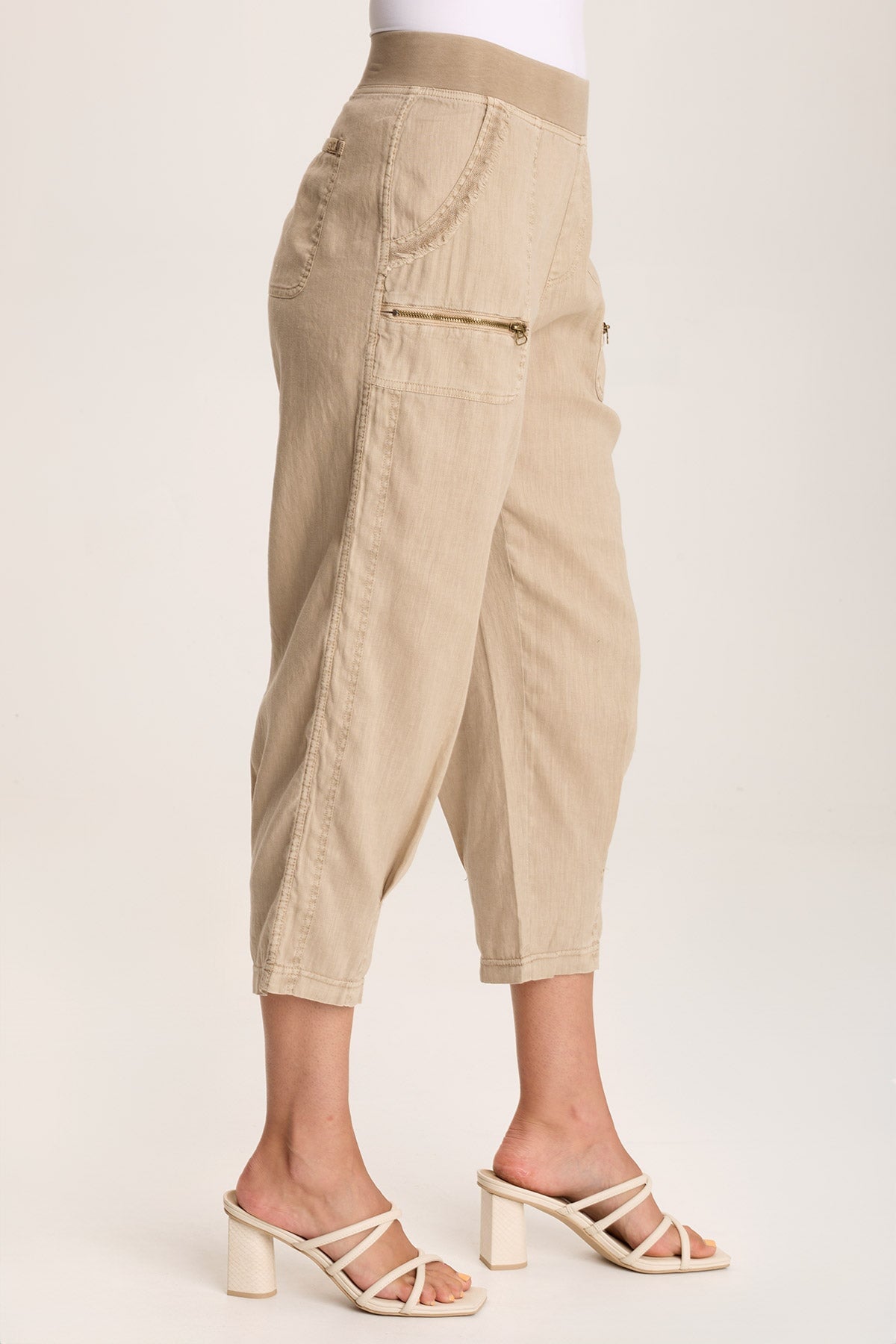 XCVI Camden Linen Tapered Crop Pant 