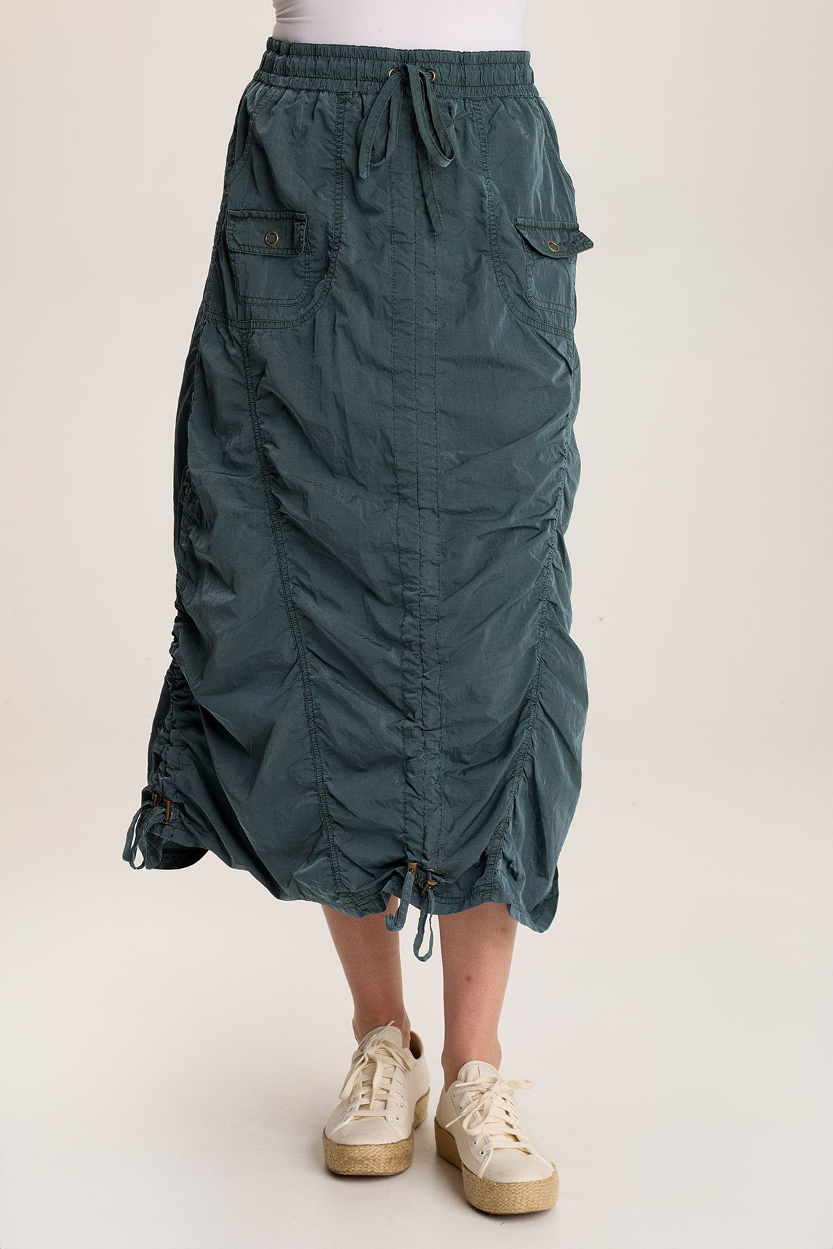 XCVI Zeno Ruched Sporty Cargo Skirt 