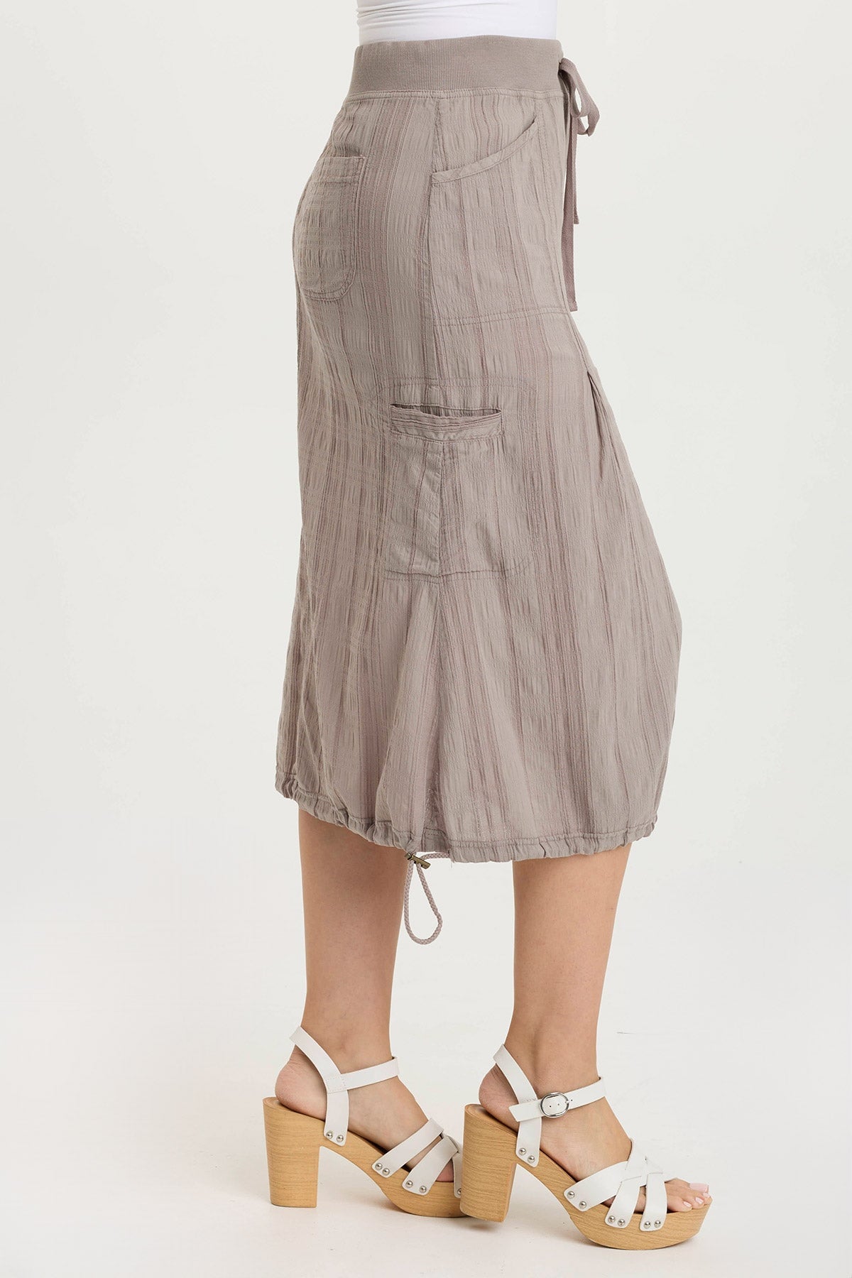XCVI Aracelle Textured Gauze Cargo Bubble Hem Skirt 