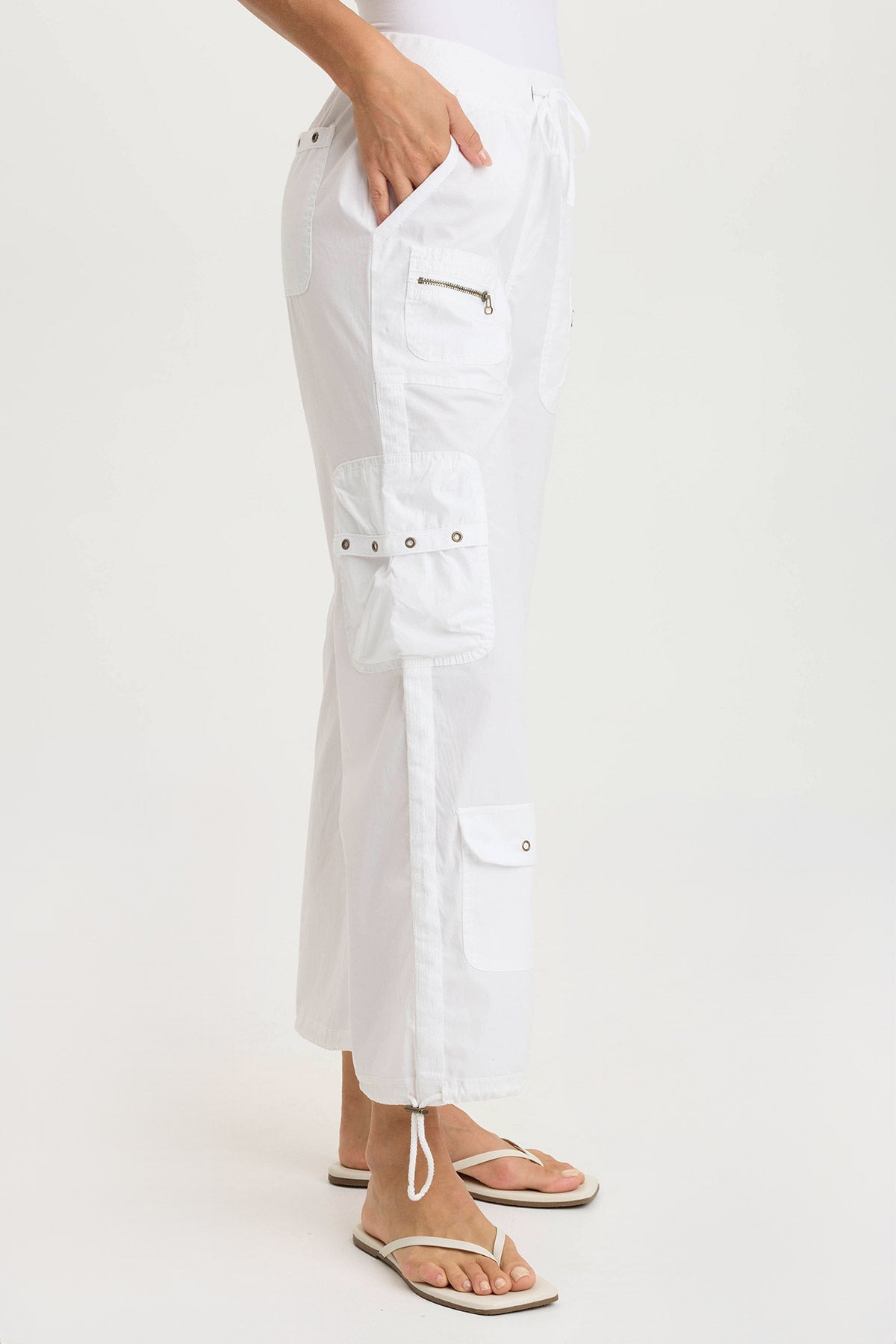 XCVI Langley Poplin Cinched Leg Cargo Pant