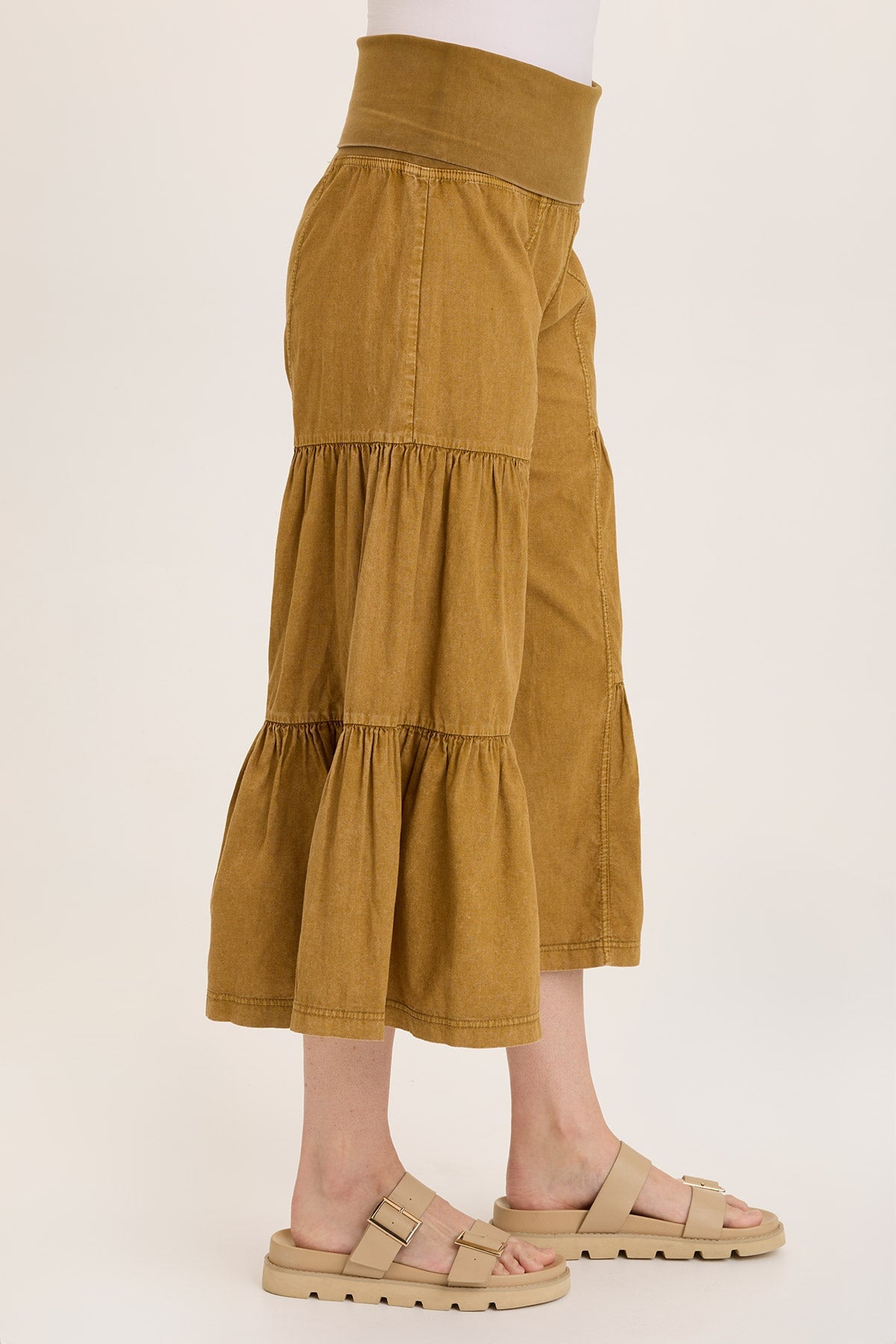 Wearables Linen Side-Tier Wide Leg Palazzo 