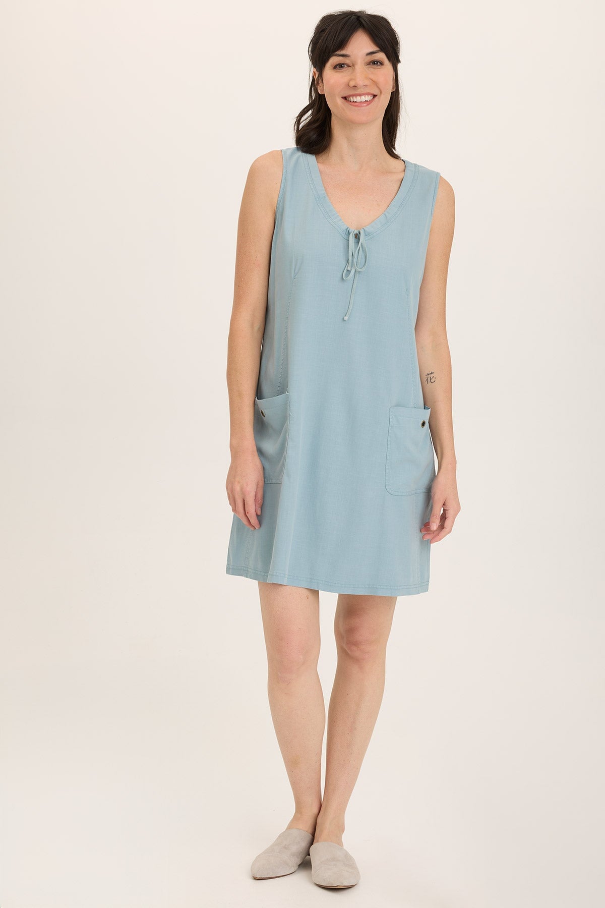Wearables Ashmon Twill A-Line Mini Shift Dress 
